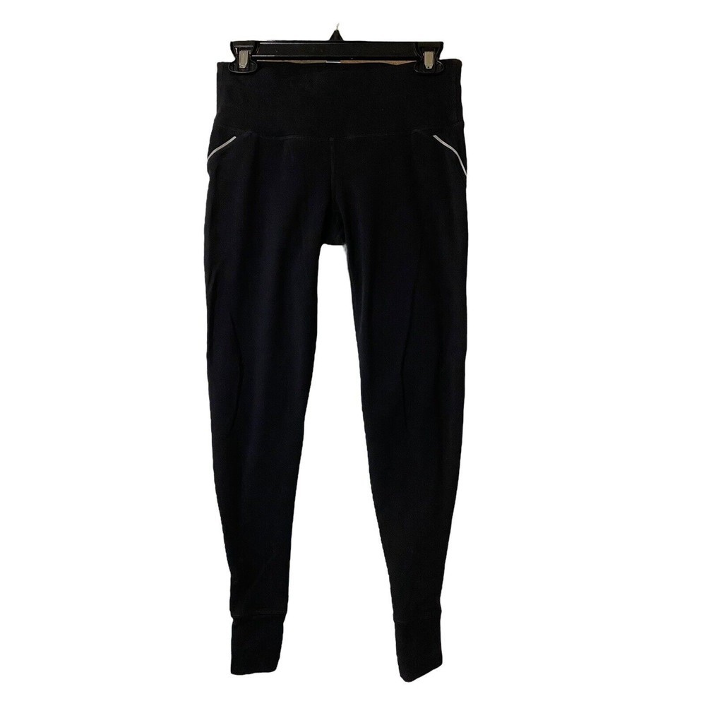 Athleta Relay Running Tights Black Mesh Cropped Jogger Leggings Womens S